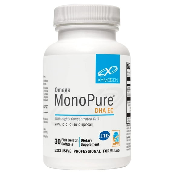 XYMOGEN Omega MonoPure DHA EC - Highly Concentrated DHA Fish Oil - Omega-3 Supplement for Cardiovascular, Immune   Cognitive Support (30 Softgels)