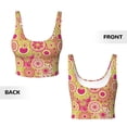 thumbnail image 5 of Haiem Yellow Flowers Pattern Womens Sports Bra - U Neck Padded Low Impact Yoga Bra Workout Crop Top Gym Moisture-Wicking Workout Vest -Medium, 5 of 9