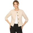 thumbnail image 1 of Chaqueta de Mujer Allegra K Vintage con Botones Beige XS, 1 of 6