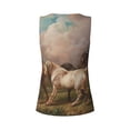 thumbnail image 5 of Haiem Three Horses Oil Painting Workout Tank Tops for Women, Athletic Sports Slim-Fit Tank Tops, Compression Sleeveless Dry Fit Shirts,Athletic Shirt-Medium, 5 of 9