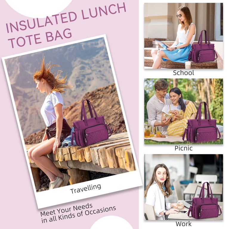 Holuxer Large Insulated Lunch Tote for Women, Purple photo 7