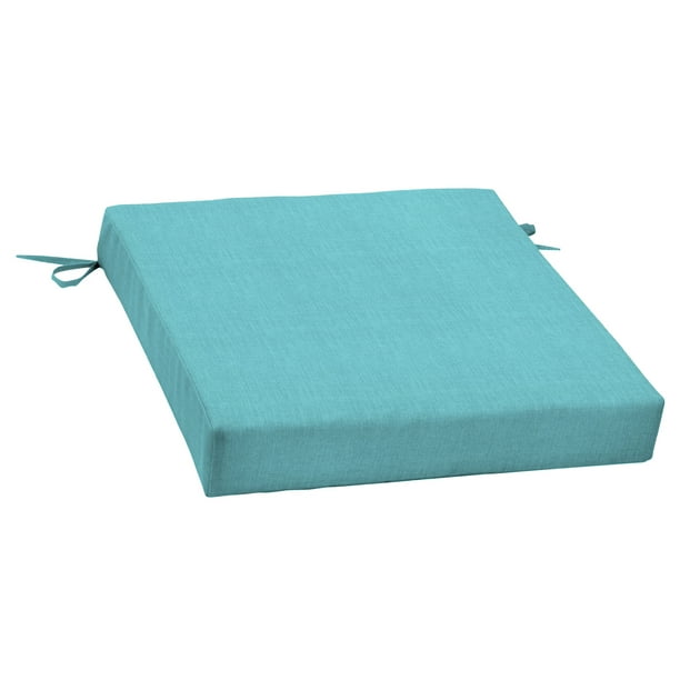 Mainstays Solid Turquoise 21 x 21 in. Outdoor Dining Seat Cushion ...