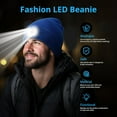 thumbnail image 4 of Unisex Beanie with Light, USB Rechargeable LED Headlamp Winter Hat, Christmas Stocking Stuffers Gifts Warm Knitted Cap for Men Women Dad Mom (Blue), 4 of 8
