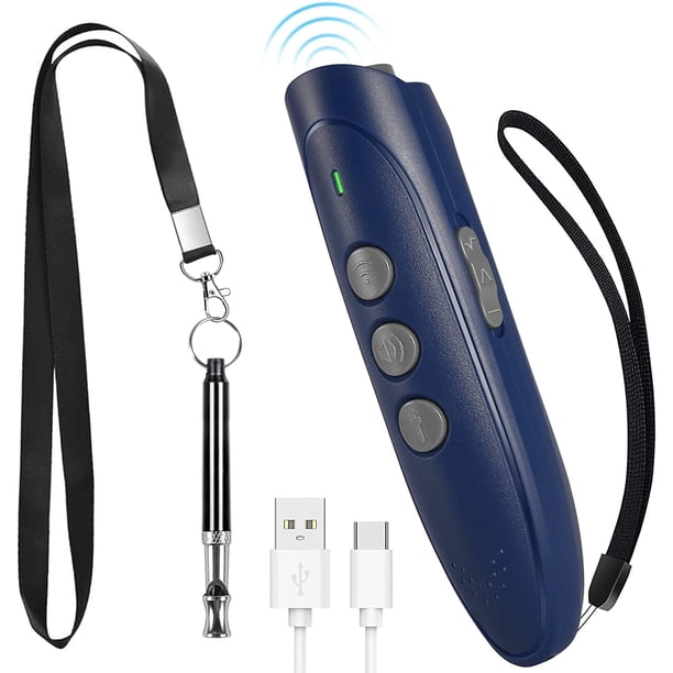 Dispositivo antiladridos y silbato ultrasónico para perros, dispositivo ultrasónico de frecuencia variable para perros, dispositivo antiladridos 2 en 1 con carga USB, dispositivos de control para perr