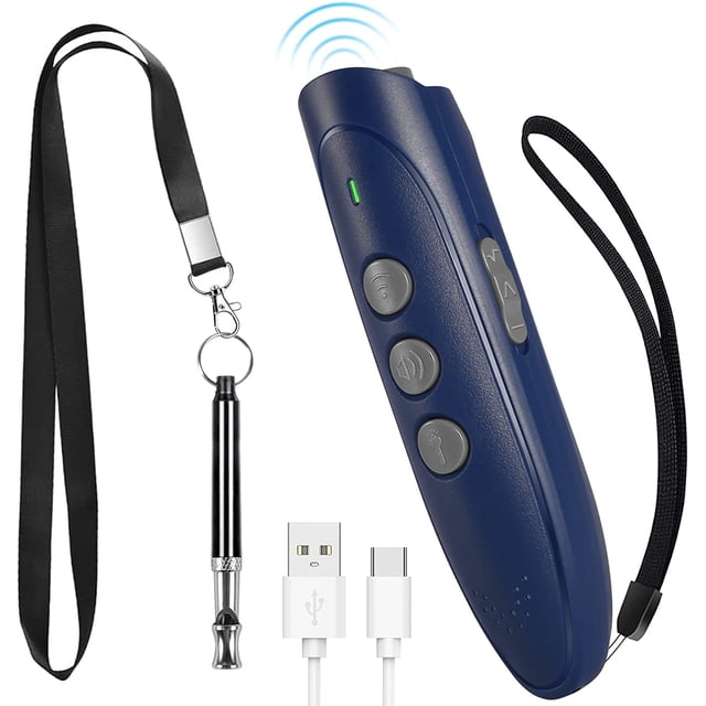 Dispositivo antiladridos y silbato ultrasónico para perros, dispositivo ultrasónico de frecuencia variable para perros, dispositivo antiladridos 2 en 1 con carga USB, dispositivos de control para perr