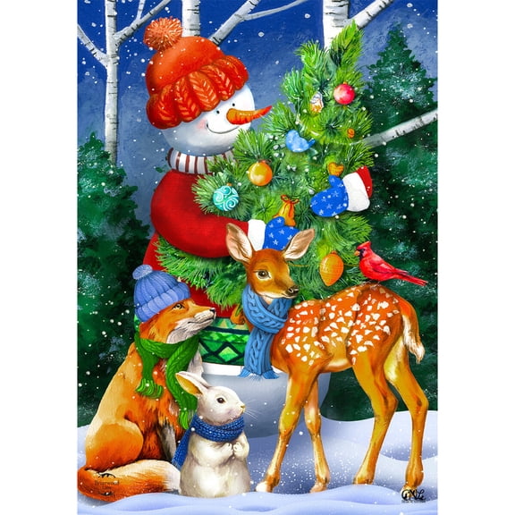 Briarwood Lane Christmas Garden Flag 12x18 For Outdoor Woodland Snowman For Christmas Garden Flag Flags For Outside