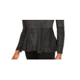 thumbnail image 3 of Thalia Sodi Womens Velvet Peplum Blouse, Metallic, X-Small, 3 of 3