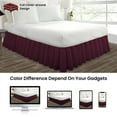 thumbnail image 4 of HNB Store Ruffled Bed Skirt Fit 16"in Drop | Microfiber Made | Olympic Queen Size Bedskirt | Wine, 4 of 7