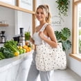 thumbnail image 3 of Gocvo Multiple Pockets Corduroy Bag, Large Tote Bag for Women, Ladies Bag Casual Hobo Handbags(White Black Dots), 3 of 11