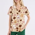 thumbnail image 3 of LHVUOA Scrubs for Women Cute Animals and Heart Print Scrub Tops Plus Size Stretch Nursing Tops Soft Working Uniforms with Pockets, 3 of 4