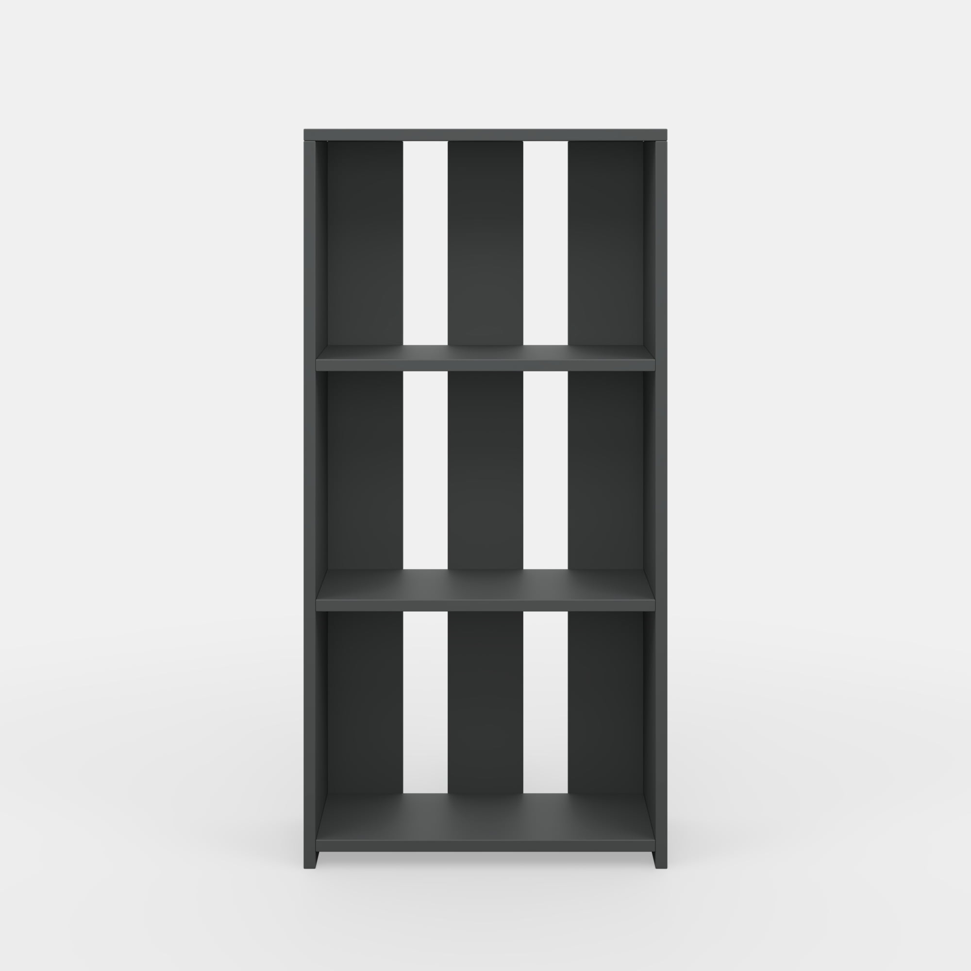 Ada Home Decor Parnell 3 Tier Open Shelf Modern Bookcase, Anthracite