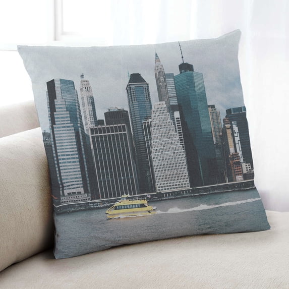 Ahgly Company State New York Indoor Throw Pillow, 18 inch by 18 inch