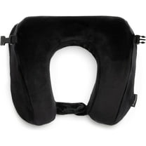 Brookstone 2-in-1 Memory Foam Travel Pillow - Cozy U-Shaped Soft Neck Support Pillow for Traveling