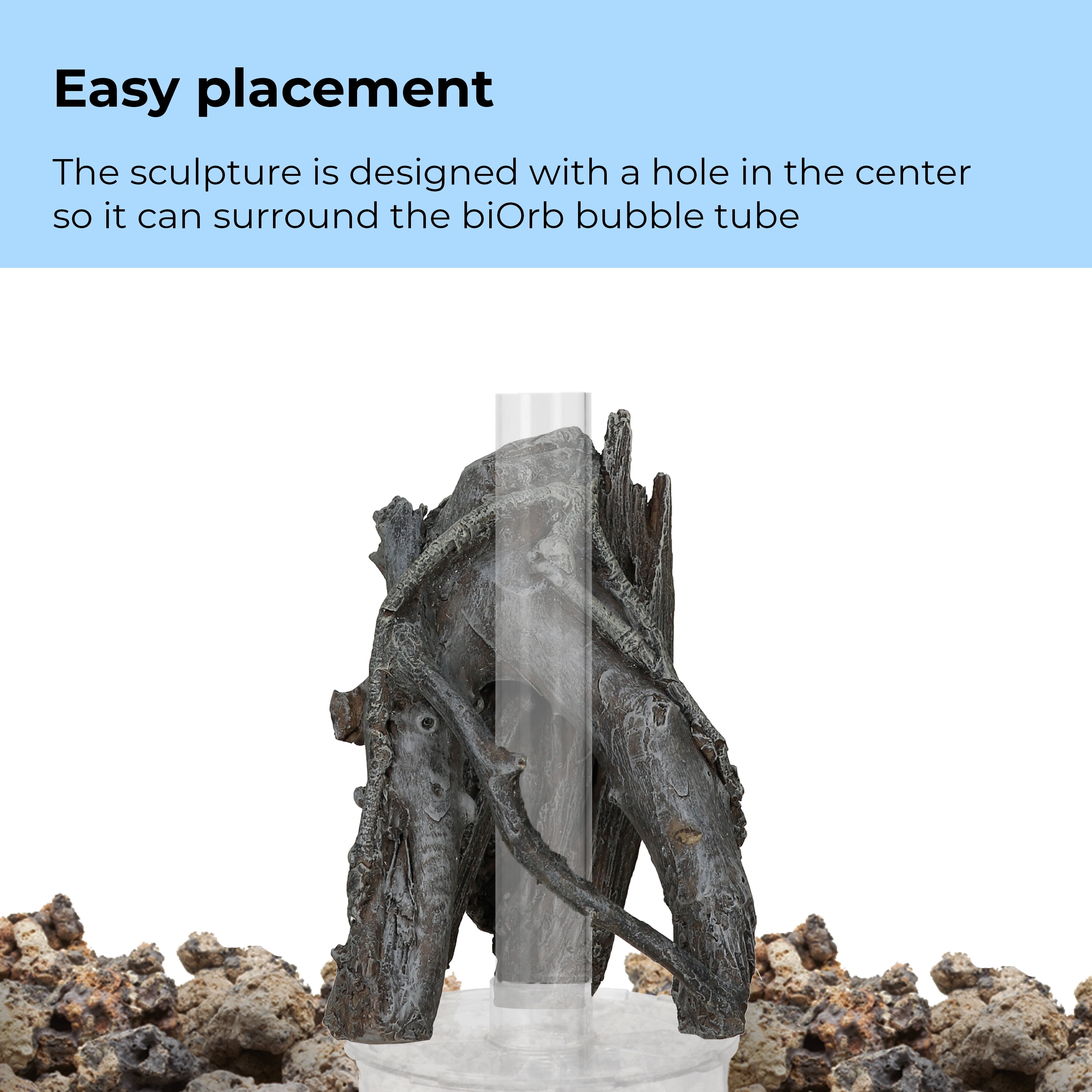 biOrb Aquarium Amazonas Root Sculpture, Resin, Small, Grey