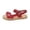 A-Red523, variant on Womens Flat Sandals Coastal Raffia Sole Dual Hook Loop Ankle Buckle Ladies Sandals Summer Lightweight Resort Daily Casual Sandals