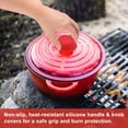thumbnail image 5 of Uxcell 4-Pack Silicone Pot Lid Covers, 2" ID Universal Pot Lid Top Knob Heat Resistant Handle Caps for Kitchen Cookware, Non-Slip Safe Hold Grip Protectors [Red], 5 of 6