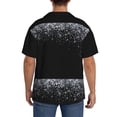 thumbnail image 3 of Pofeuu Silver Glitter1 Print Mens Casual Short Sleeve Shirts Beach Summer Spread Collar Pocket Tops Men's Casual Short-sleeved Shirt-Medium, 3 of 5