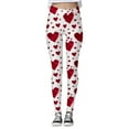 thumbnail image 4 of Afdoent Leggings For Women Ladies Valentine Day Heart Printed Tights Lifting Fitness Exercise Leggings Yoga Pants Classic, 4 of 5
