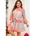 thumbnail image 1 of FOLUNSI Country Chic Plus Size Dress | Bubble Sleeves & Belt Detail, 1 of 8