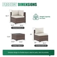 thumbnail image 2 of Clouddwell 7 Piece Outdoor Patio Furniture Set, Wicker Rattan Patio Sectional Sofa Sets, Off White, 2 of 10