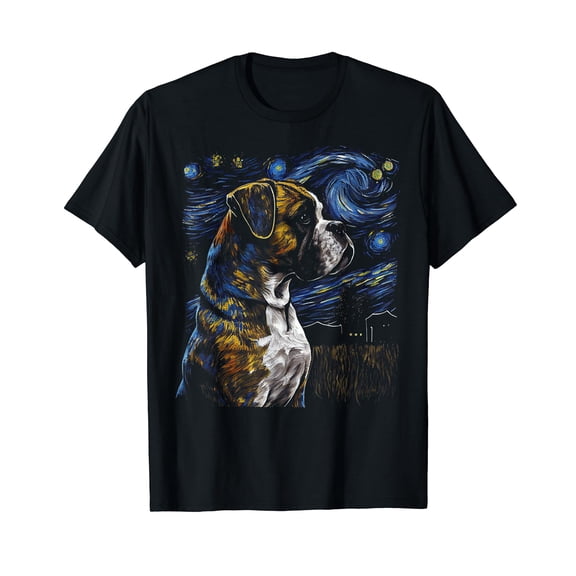 Boxer Dog Starry Night Dogs Lover Gifts Graphic T-Shirt