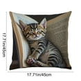 thumbnail image 3 of Ohmyroo Whimsical Cat Print Throw Pillow Covers, 18-Inch Square Soft Pillowcases with Hidden Zipper, Playful Home Decor for Living Room and Bedroom, 3 of 9
