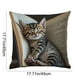 thumbnail image 3 of Fundas de almohada decorativas con estampado de gatos | Tamaño estándar de 45 x 45 cm | Tela de algodón suave con cremallera oculta para sofá, cama o dormitorio, 3 of 9