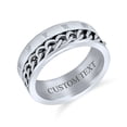 thumbnail image 3 of Bling Jewelry Mens Biker Rope Chain Stainless Steel Wedding Band Ring Oxidized, 3 of 5