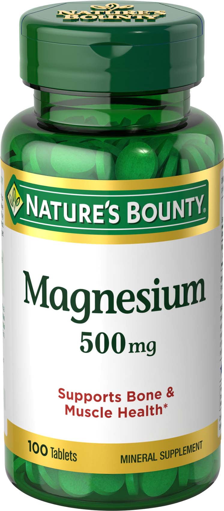 Nature's Bounty Magnesium Tablets, 500 Mg, 100 Ct