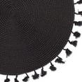 thumbnail image 2 of DII Woven Placemat Collection Round, 14.75" Diameter, Black Tassel, 6 Piece, 2 of 6