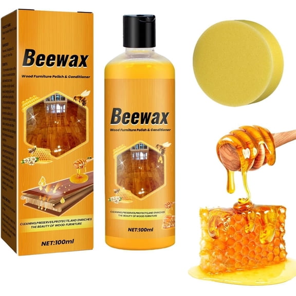 Beeswax Wood Polish, 100ml Natural Cleaner for Hardwood Floor