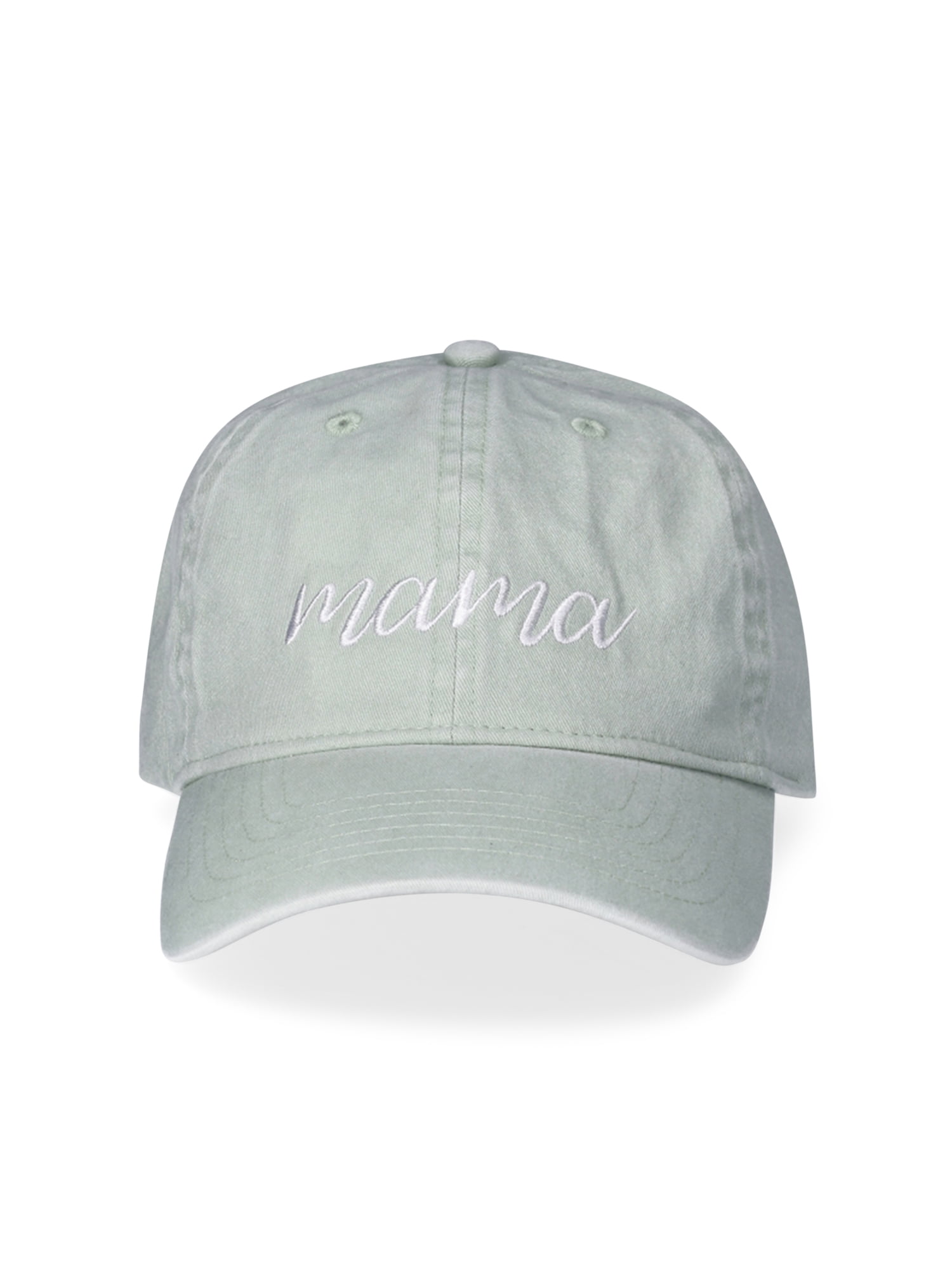 Time and Tru Women's Cotton Twill Mama Baseball Hat, Mint Garden