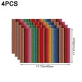 thumbnail image 2 of Mexican Placemats for Dining Table Set of 4,Ethnic Stripes Rainbow Place Mats for Home Party Kitchen Indoor Holiday Rustic Washable Heat Resistant Table Mats, 2 of 7