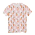 thumbnail image 5 of Staki Toddler Easter Outfit Toddler Boys Girls Cute Bunny Short Sleeve Crew Neck Shirt Top Kids Easter Outfits 1-9Y 10-13Y(Light Pink,12-13 Years), 5 of 6