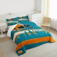 thumbnail image 3 of Homewish Rugby Helmat Bedding Comforter Set,Boys Football Sport Twin Comforter Sets,Cyan Orange Bedding Set For Teens,Microfiber Bedroom Decor Reversible,2pcs, 3 of 8