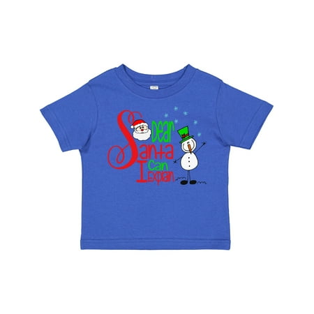 

Inktastic Dear Santa I Can Explain Cute Snowman and Snowflakes Gift Toddler Boy or Toddler Girl T-Shirt