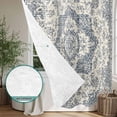 thumbnail image 4 of Xipuska Beige Blue Boho Shower Curtain - Water Repellent Fabric Shower Curtains Washable, Medieval Vintage Ethnic Floral Abstract Decorative Cloth Bathroom Curtains Modern Bath Decor 72"x78", 4 of 6