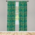 thumbnail image 5 of Ambesonne Leaves Window Curtains, Hawaiian Tropical Foliage, Each 28" W x 84" L, Green Night Blue, 5 of 5