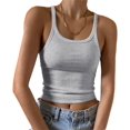 thumbnail image 1 of Artfish Women's Sleeveless Tank Top Form Fitting Scoop Neck Ribbed Knit Basic Cami Shirts, 1 of 8