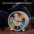 thumbnail image 4 of Reloj despertador para niños, despertador con luz nocturna, despertador recargable de dibujos animados con movimiento de barrido de segundos, despertador analógico, alarma de campana C, 4 of 5