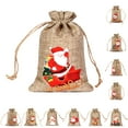 thumbnail image 2 of 5Pcs Candy Bag Drawstring Cartoon Print Resistant Azabu Christmas Gift Wrapping Bags for Christmas, 2 of 8