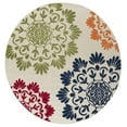 thumbnail image 3 of Oasis Modern Floral Multicolor Polypropylene Indoor Outdoor Area Rug, 8'x8' Round, 3 of 8