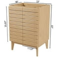 thumbnail image 5 of JONATHAN Y Calandre 24 in. W x 18 in. D x 33 in. H, Thin Linear Slat 2-Shelf, Bath Vanity Cabinet ONLY, Oak, VAN1005A, 5 of 7