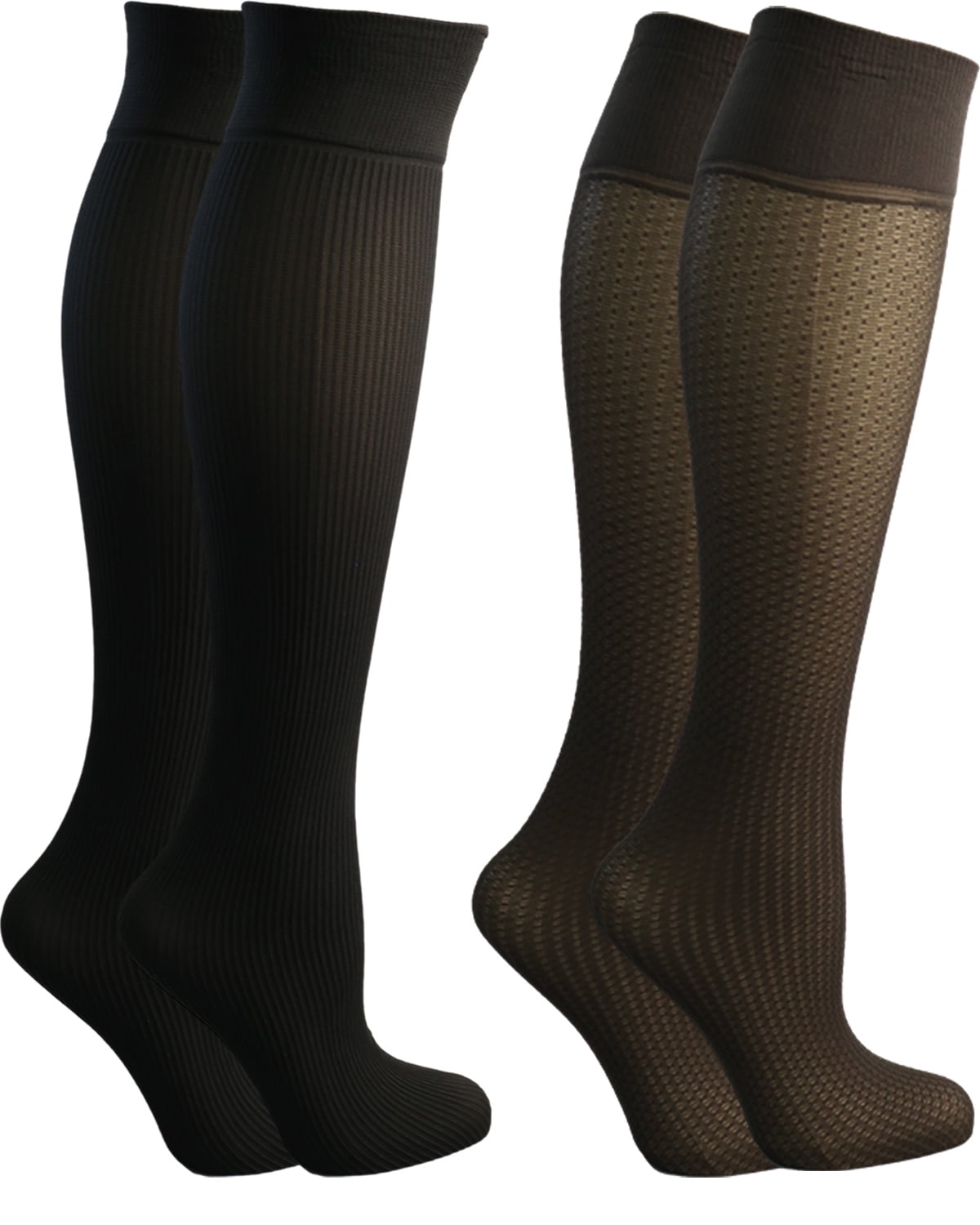 2pk Dr Scholl's For Her Women's Fashion Fit Knee High Trouser Socks