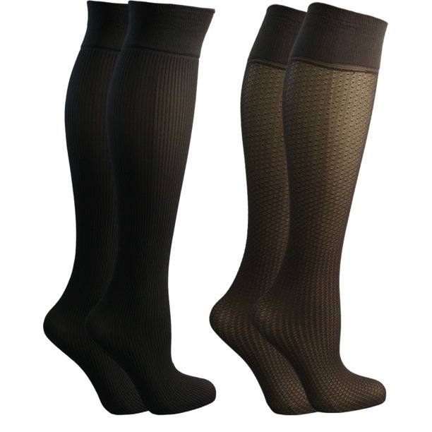 2pk Dr Scholl's For Her Women's Fashion Fit Knee High Trouser Socks