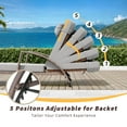 thumbnail image 4 of Outdoor Chaise Lounge Chairs Set of 2, Adjustable 5-Position Rattan Patio Pool Lounge Chair with Cushion, Arm, Pillow and Rolling Wheels for Outside Poolside Backyard Deck Porch, 4 of 8