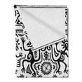 thumbnail image 2 of Ethnic Soft Flannel Fleece Throw Blanket, Monkeys Birds Simplistic Animal Motifs Ornaments Petroglyph Theme, Cozy Plush for Indoor and Outdoor Use, 70" x 90", Black White, by Ambesonne, 2 of 5