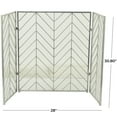 thumbnail image 3 of DecMode 52" x 31" Silver Metal Foldable Mesh Netting 3 Panel Geometric Fireplace Screen with Chevron Pattern, 1-Piece, 3 of 7
