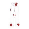 thumbnail image 2 of Pantalones de Mujer Casual Cintura Elástica con Impresión de Pascua, Sueltos Pantalones de Pierna Ancha Recta para Toda la Temporada, 2 of 5