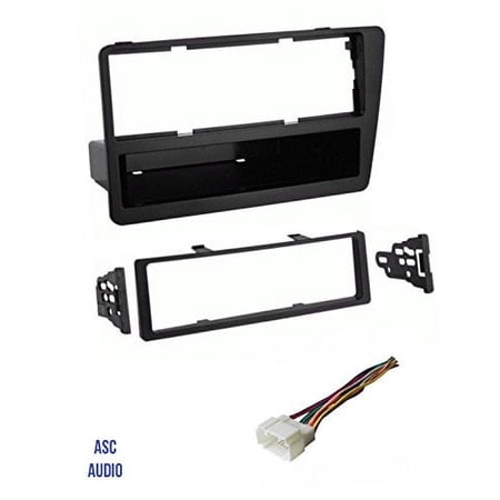 ASC Audio Car Stereo Dash Install Kit and Wire Harness for installing an Aftermarket Single Din Radio for 2002 2003 2004 2005 Honda Civic SI (SI model only)